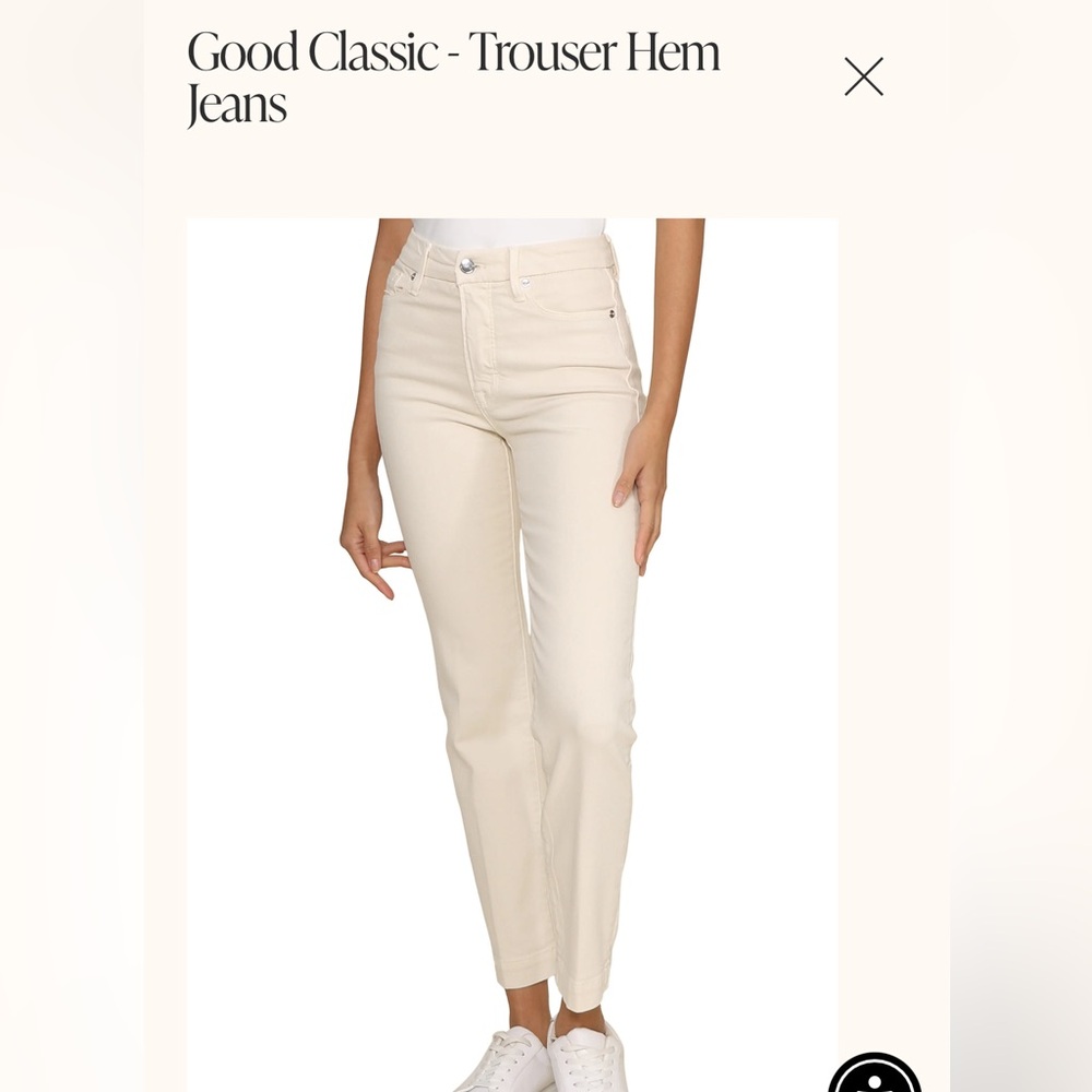 Good American Good Classic Trouser Hem Jeans – Bone (Size 4 Regular)
